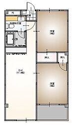ファーレ岸の上 2LDKの間取図画像