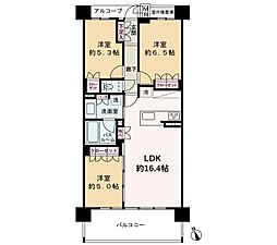 ヴィークコート本山鏡池通 3LDKの間取図画像