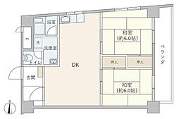 都ハイツ 2DKの間取図画像