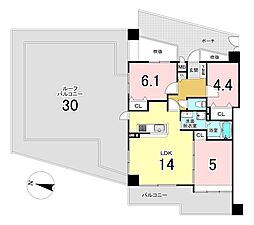 ロイヤルステージエビナ2 3LDKの間取図画像