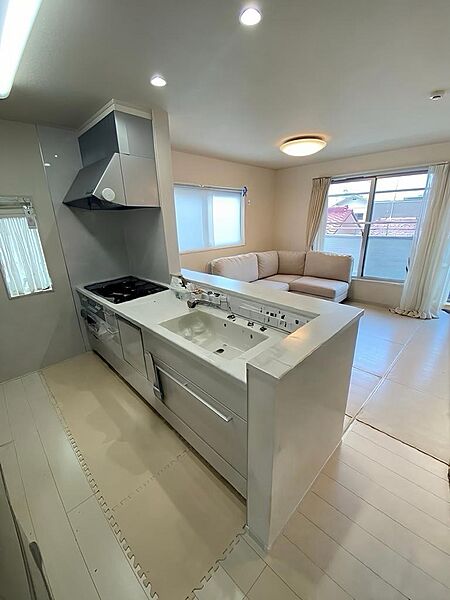 毎日の家事効率を高める、食器洗い乾燥機付きシステムキッチン。※本画像は「居住中」の物件であり、入居者様の家具をCGで消した画像も含まれており、現況と異なる可能性があります。予めご承知おきください。
