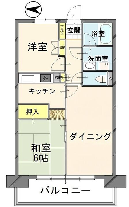 2DK、価格440万円、専有面積54.37m2、バルコニー面積8.62m2