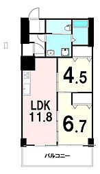 ライオンズマンション24軒 2LDKの間取図画像
