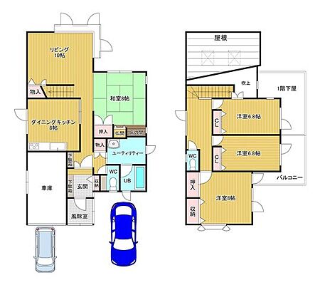 間取り あいの里2条7丁目　中古戸建