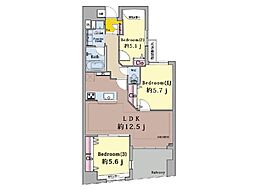 エルズ新横浜プリズムピラー 3LDKの間取図画像