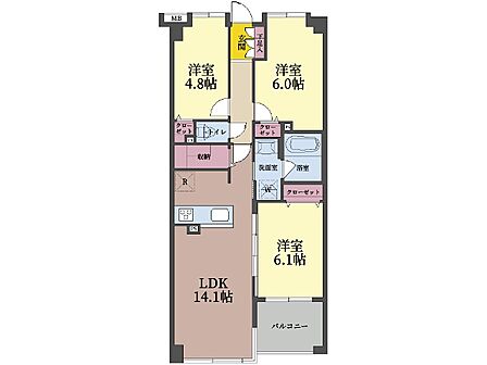 3LDK 間取り