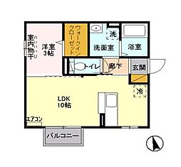 セレクトB 1LDKの間取図画像