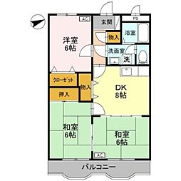 ピュアタウン花園 3DKの間取図画像