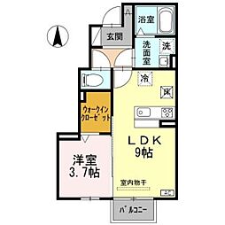 ボナール新館 1LDKの間取図画像