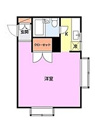 コーポあかさわ 1Kの間取図画像