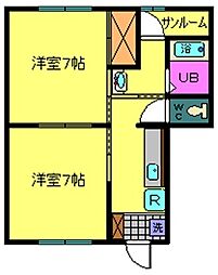 シャレー加賀 2Kの間取図画像