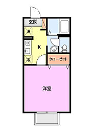 ピュアファイン 1Kの間取図画像