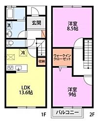 メリープラッツ4 2LDKの間取図画像