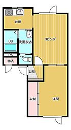 佐々木マンション2 1LDKの間取図画像