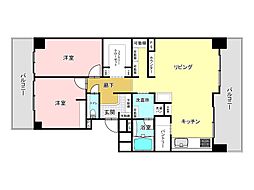 エバーランドシティ新・泉北4番館 2SLDKの間取図画像