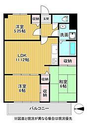 アルカディア武庫之荘東 3LDKの間取図画像
