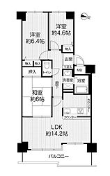 シティハイツこの花 3LDKの間取図画像
