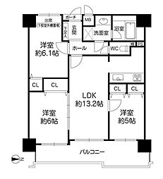 グリーンプラザ尼崎 3LDKの間取図画像