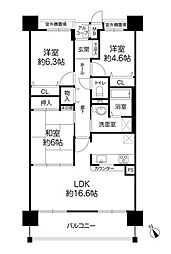 ラ・ヴェール伊丹昆陽池B棟 3LDKの間取図画像