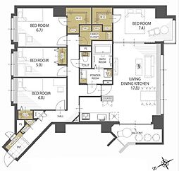 ガーデンヒルズラ・モード白石ステーション 4LDKの間取図画像