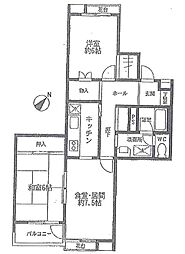 ユニーブル横浜山手第2 2LDKの間取図画像