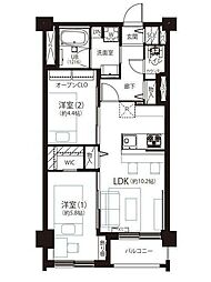 ウェイサイドビルウェイサイドマンション 2LDKの間取図画像