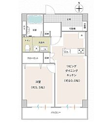 サンハイツ藤ケ丘 1LDKの間取図画像