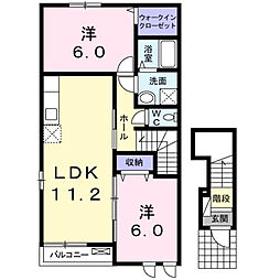 プランドール暘谷 2LDKの間取図画像