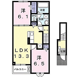 和 2LDKの間取図画像