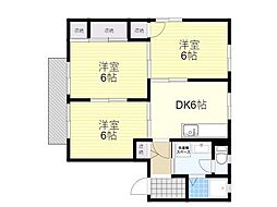 ディアス平井 3DKの間取図画像