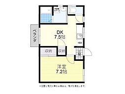 ウッドハイム1 1DKの間取図画像