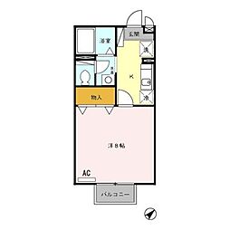 メゾンSK2 1Kの間取図画像