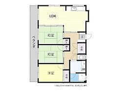 多々良ハイツ 3LDKの間取図画像