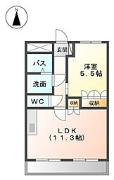グレイスヴィラ1 1LDKの間取図画像