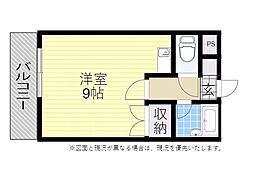 ルネ大在 ワンルームの間取図画像