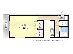 パレ・ドール大在 1Kの間取図画像