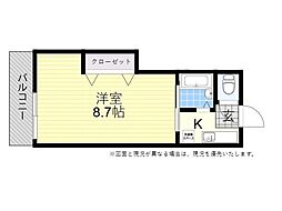 ウッドハイム2 1Kの間取図画像