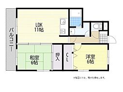 シーサイド21 2LDKの間取図画像