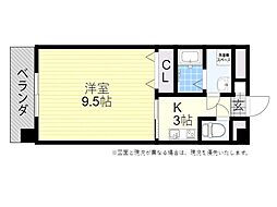 シーサイド2 1Kの間取図画像