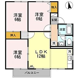エトワールB 3LDKの間取図画像