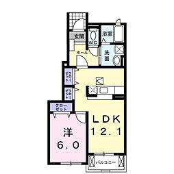 オレンジハイツ1 1LDKの間取図画像