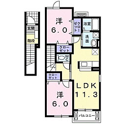 ナスカ1 2LDKの間取図画像