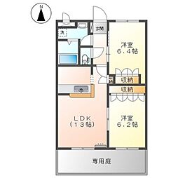 グレイスヴィラ2 2LDKの間取図画像