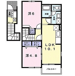 クリアネス丹生 2LDKの間取図画像
