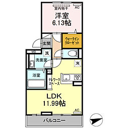 セジュールちさと 1LDKの間取図画像