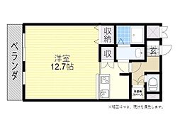 ルネスGクォーレ 1Kの間取図画像