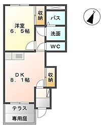 メゾネット・タンポポ 1DKの間取図画像