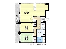 多々良ハイツ 2LDKの間取図画像