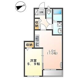 コーポサイカ 1LDKの間取図画像