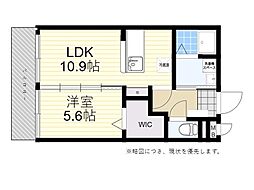 Bliss小池原 1LDKの間取図画像